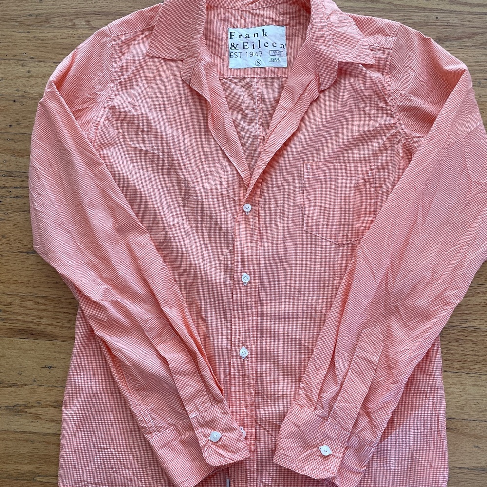 Frank and Eileen Orange Checkered Shirt